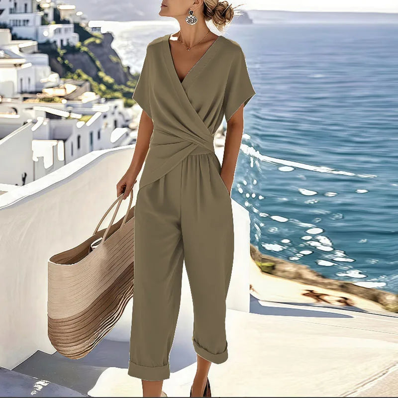 Elisa | Tuta Elegante con Scollo Incrociato