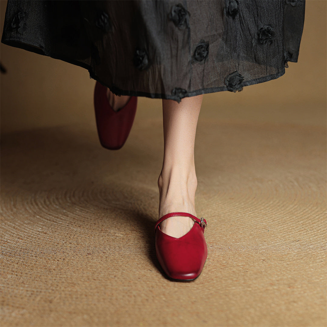 Carol | Mules Mary Jane a Punta Quadrata