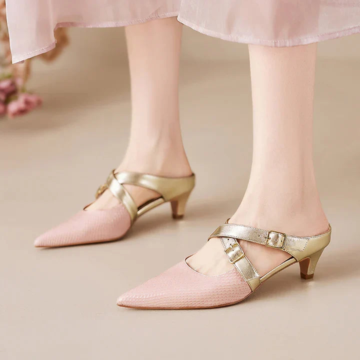 Ludovica | Mules a Punta con Cinturini Incrociati