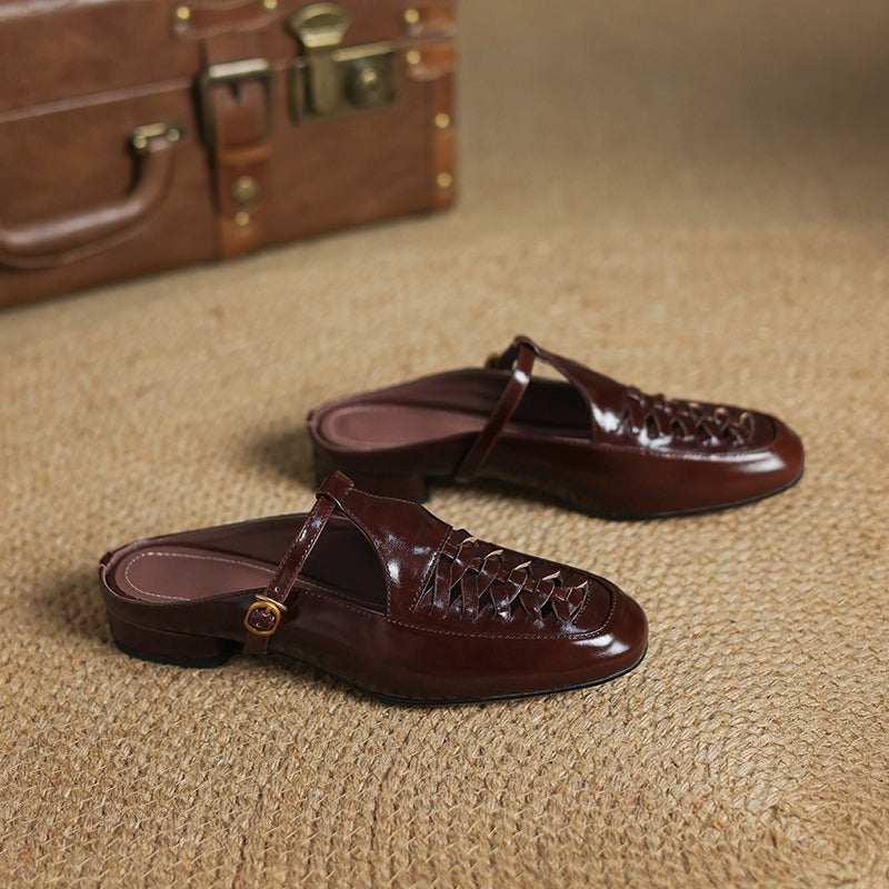 Riza | Mules Intrecciate con Cinturino