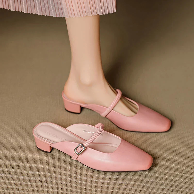 Lisa | Mules Mary Jane a Punta Quadrata