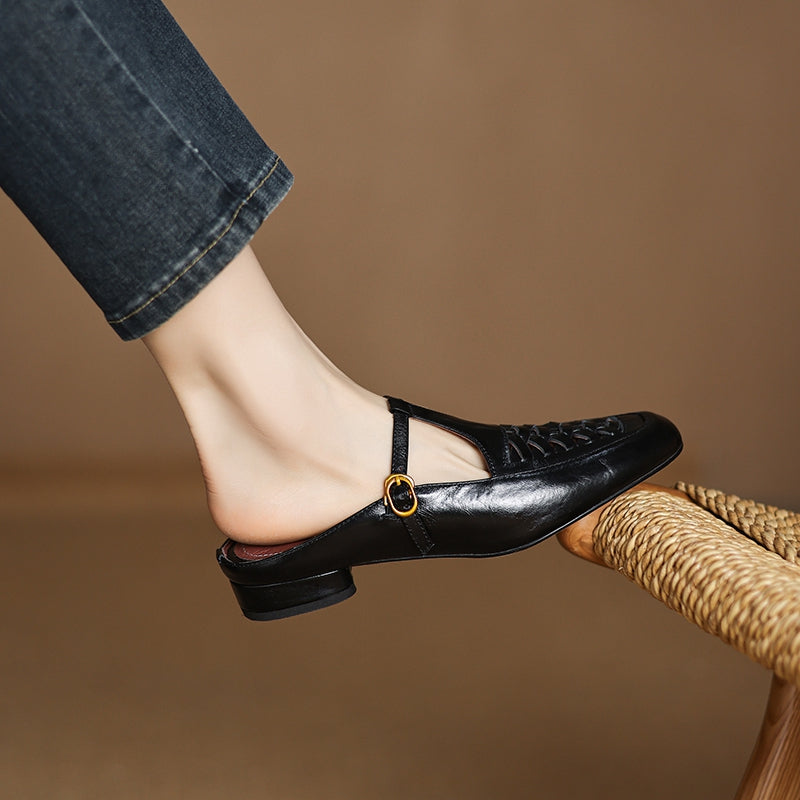 Riza | Mules Intrecciate con Cinturino