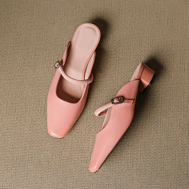 Lisa | Mules Mary Jane a Punta Quadrata