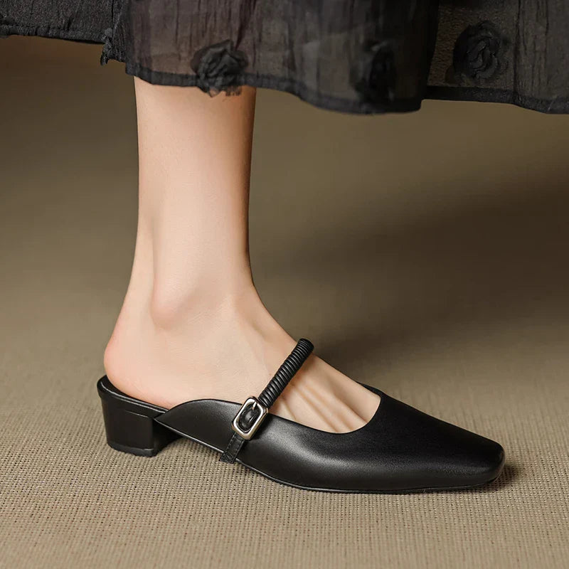 Lisa | Mules Mary Jane a Punta Quadrata