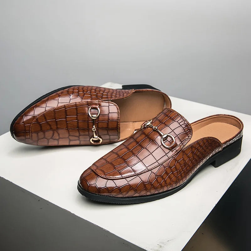 Marianna | Mules Mocassino Effetto Coccodrillo