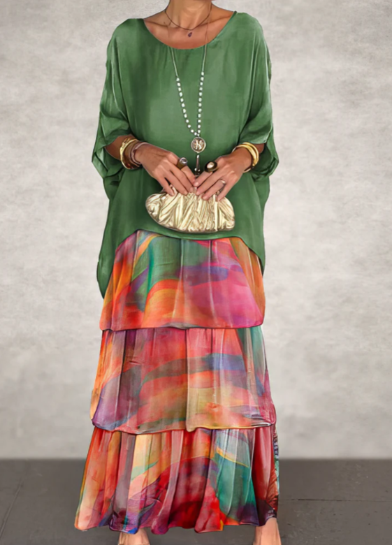 Ortensia | Abito Maxi Eleganza a Balze