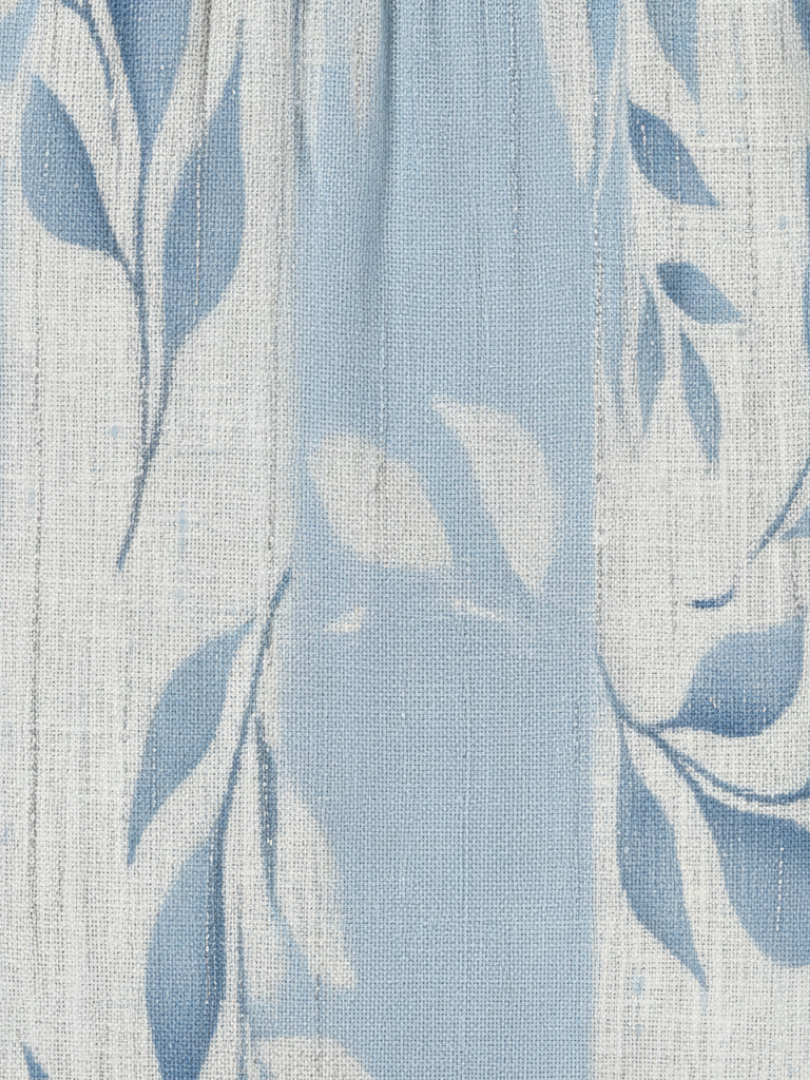 Solene | Vestito Midi Senza Maniche con Motivo di Foglie Blu