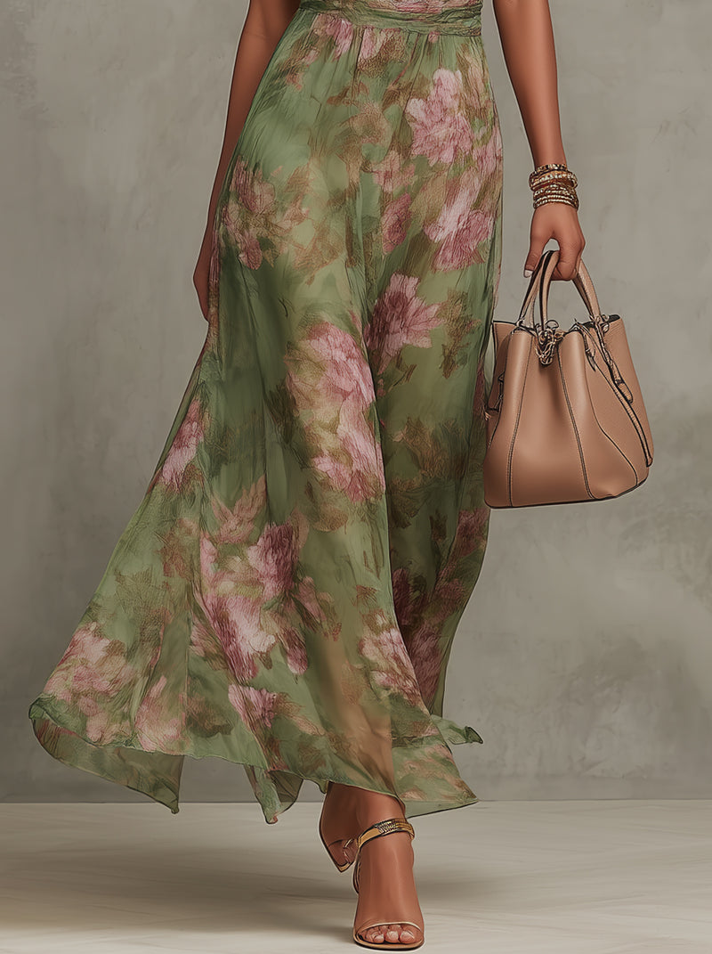 Isotta | Abito Lungo Floreale Halter