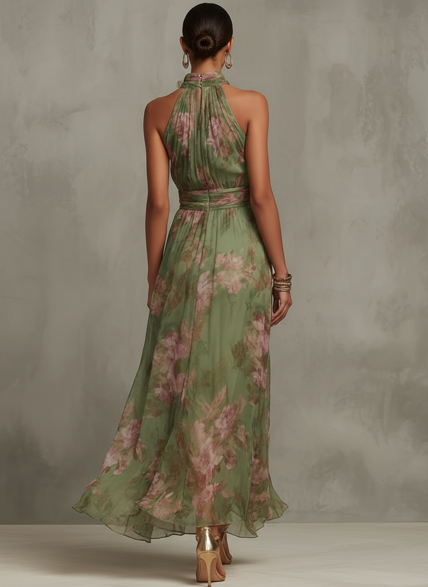 Isotta | Abito Lungo Floreale Halter