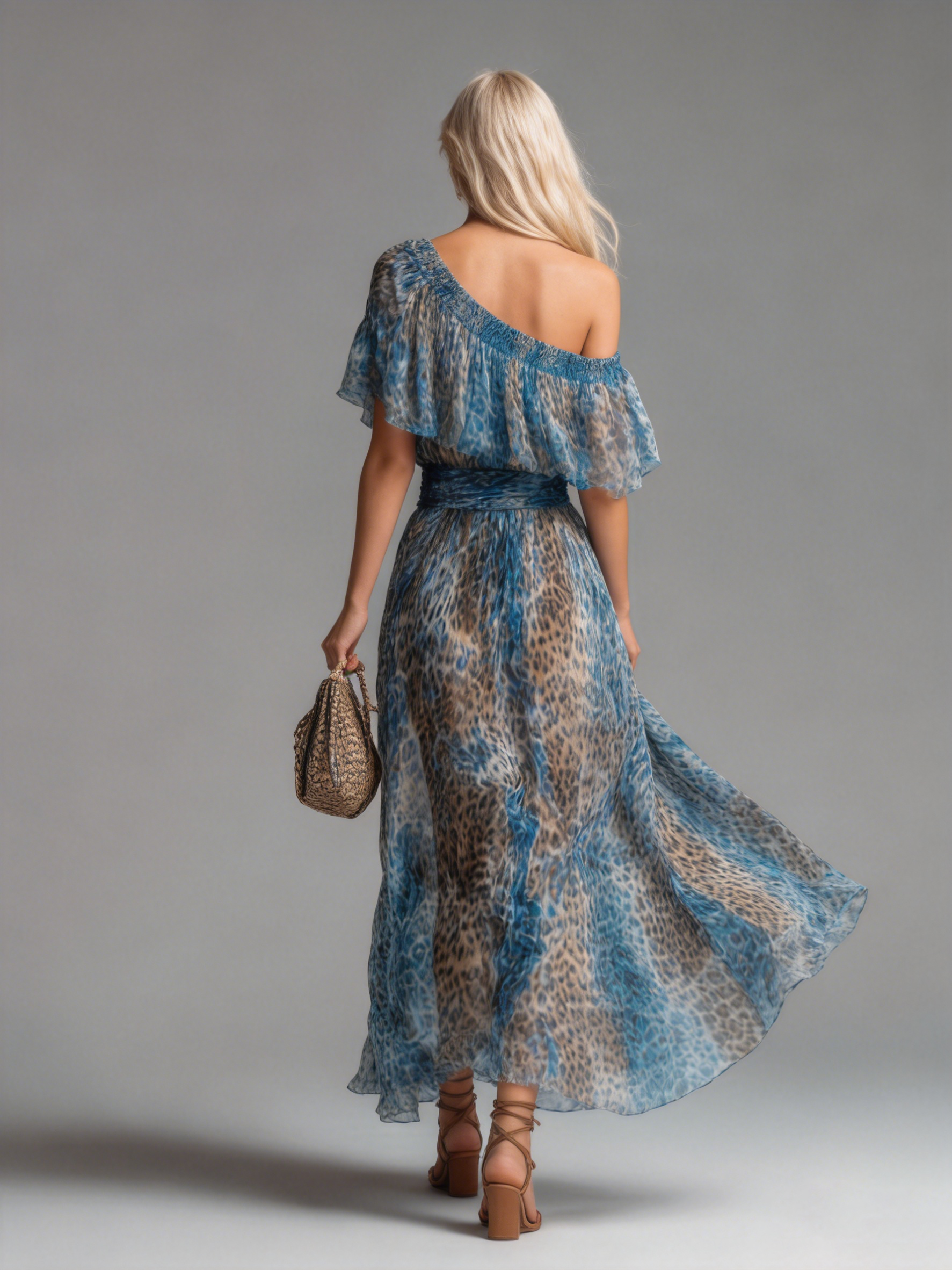 Jade | Abito Maxi Monospalla Fantasia Animalier