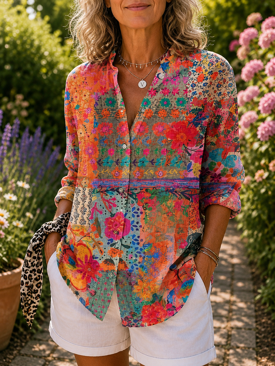 Zoe | Blusa Patchwork Floreale