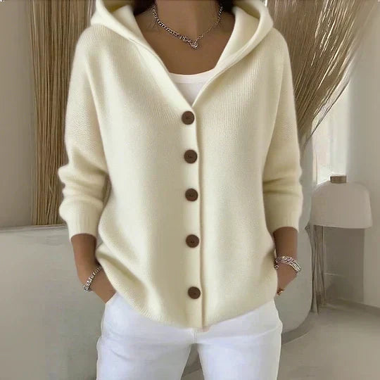 Graziana | Cardigan con Cappuccio e Bottoni