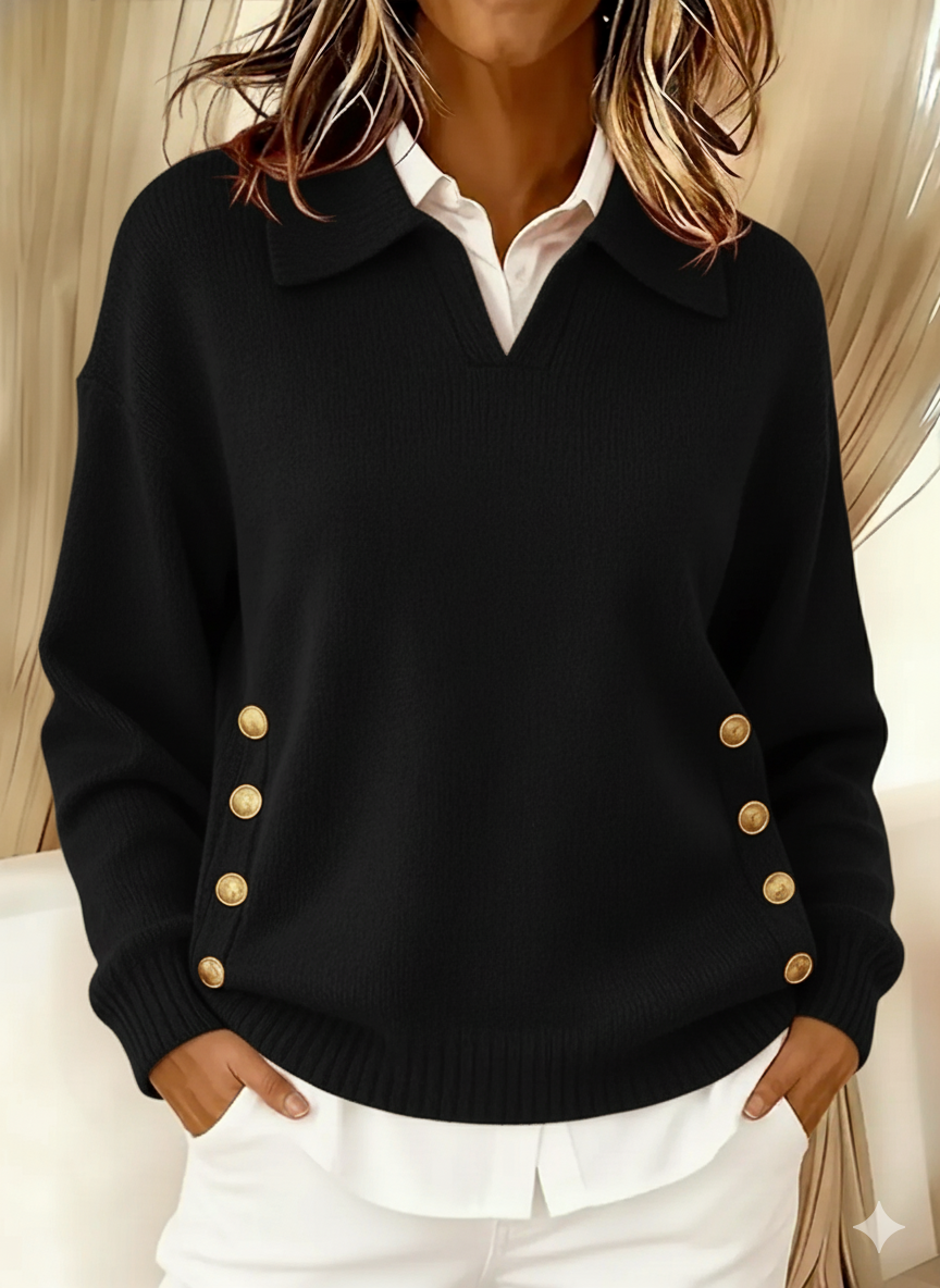 Carmina | Maglione con Collo Polo e Bottoni