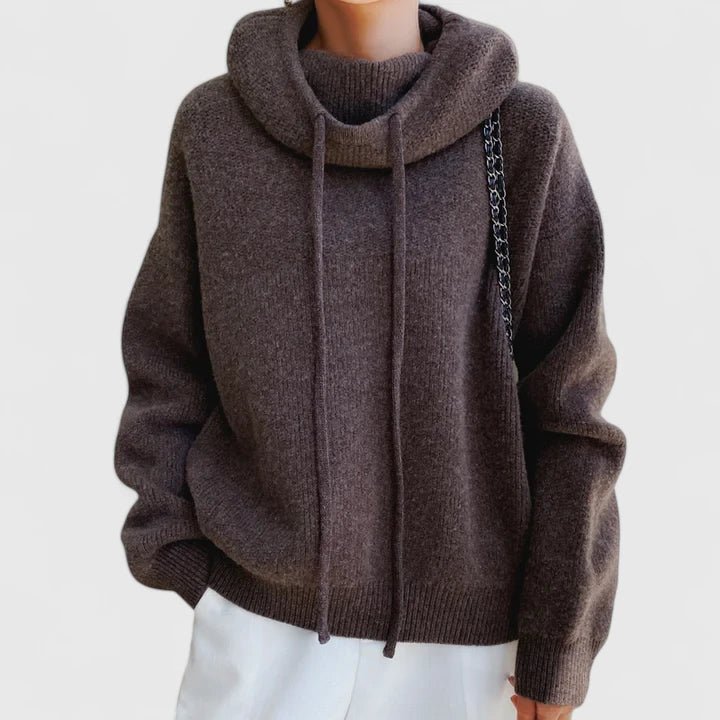 Marie | Maglione Cozy con Collo Alto e Cappuccio