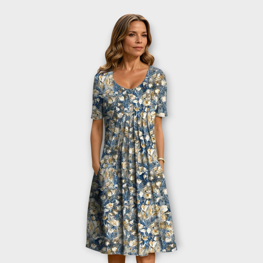 Ginevra | Abito Midi con Drappeggio Elegante