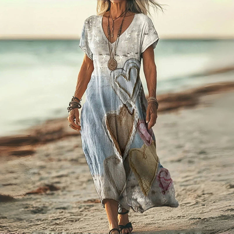 Bianca | Abito Midi Cuori Romantici
