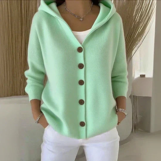 Graziana | Cardigan con Cappuccio e Bottoni