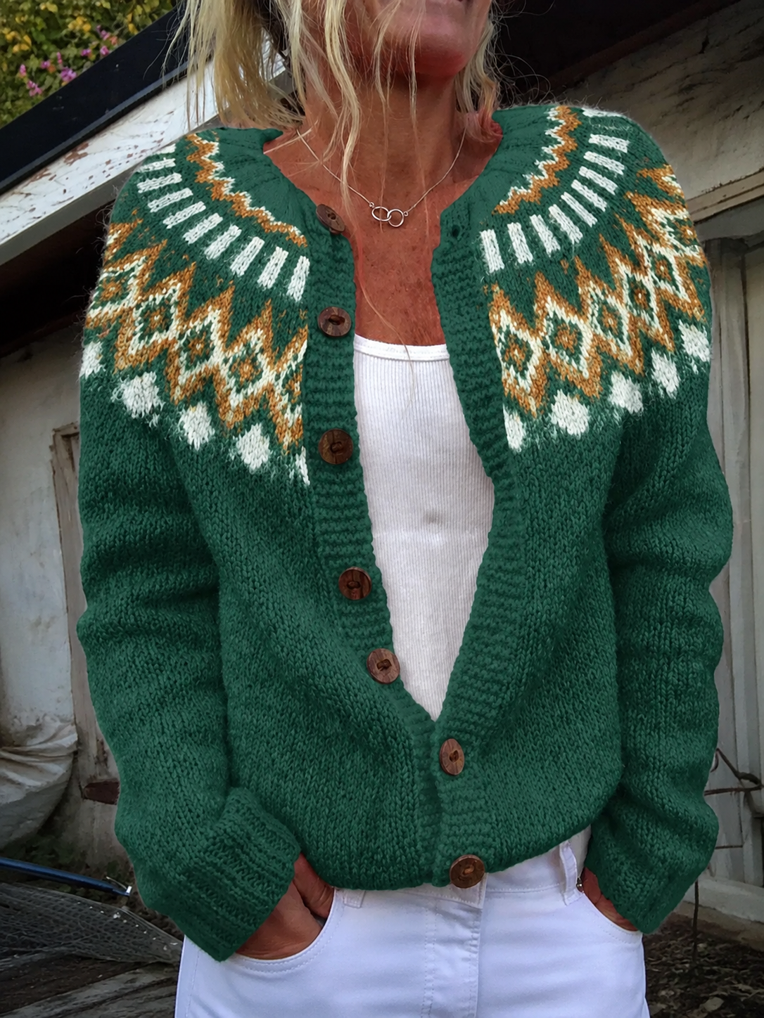 Violante | Cardigan con Motivo Jacquard