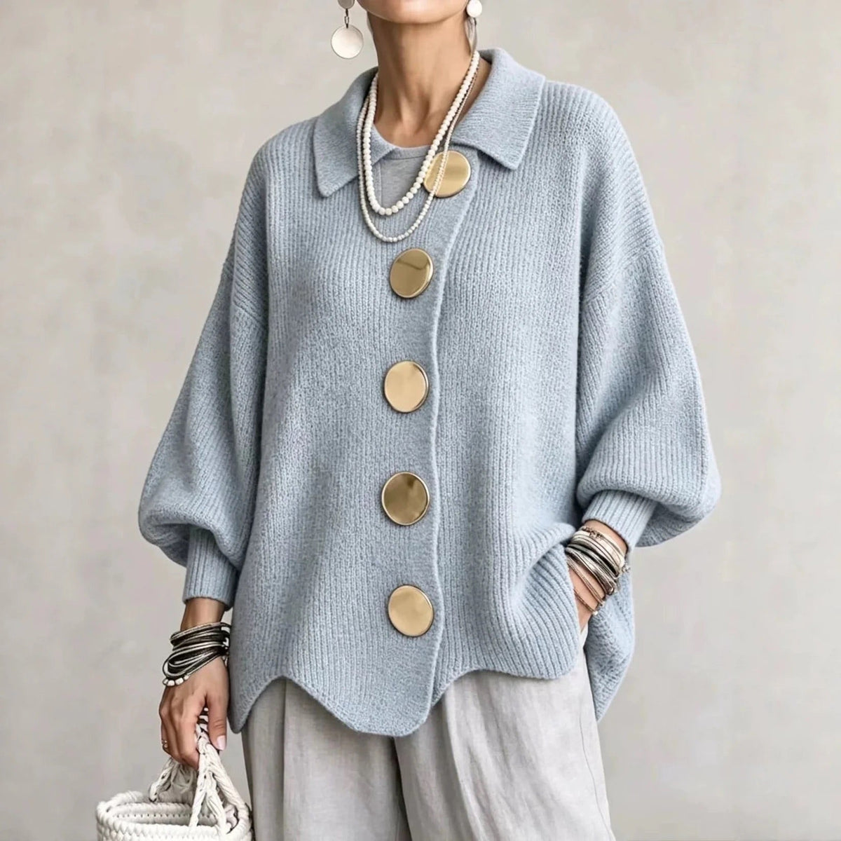 Corin | Cardigan Oversize con Bottoni Eleganti