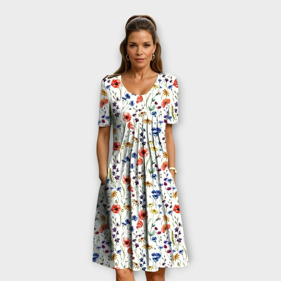Ginevra | Abito Midi con Drappeggio Elegante