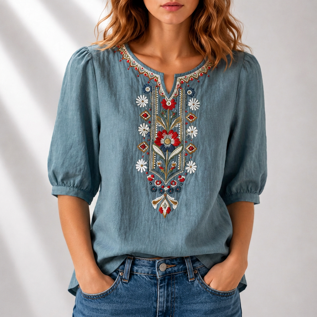 Dianna | Blusa Ricamata Floreale
