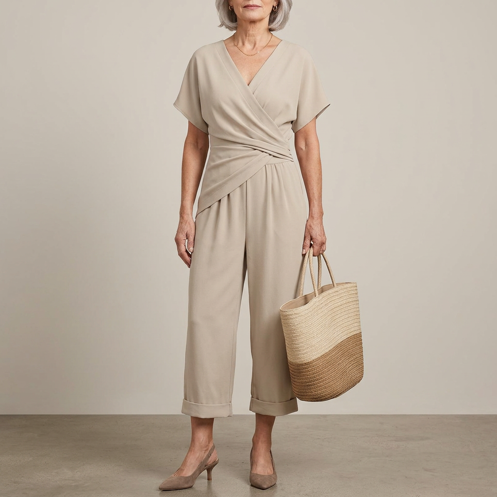 Elisa | Tuta Elegante con Scollo Incrociato