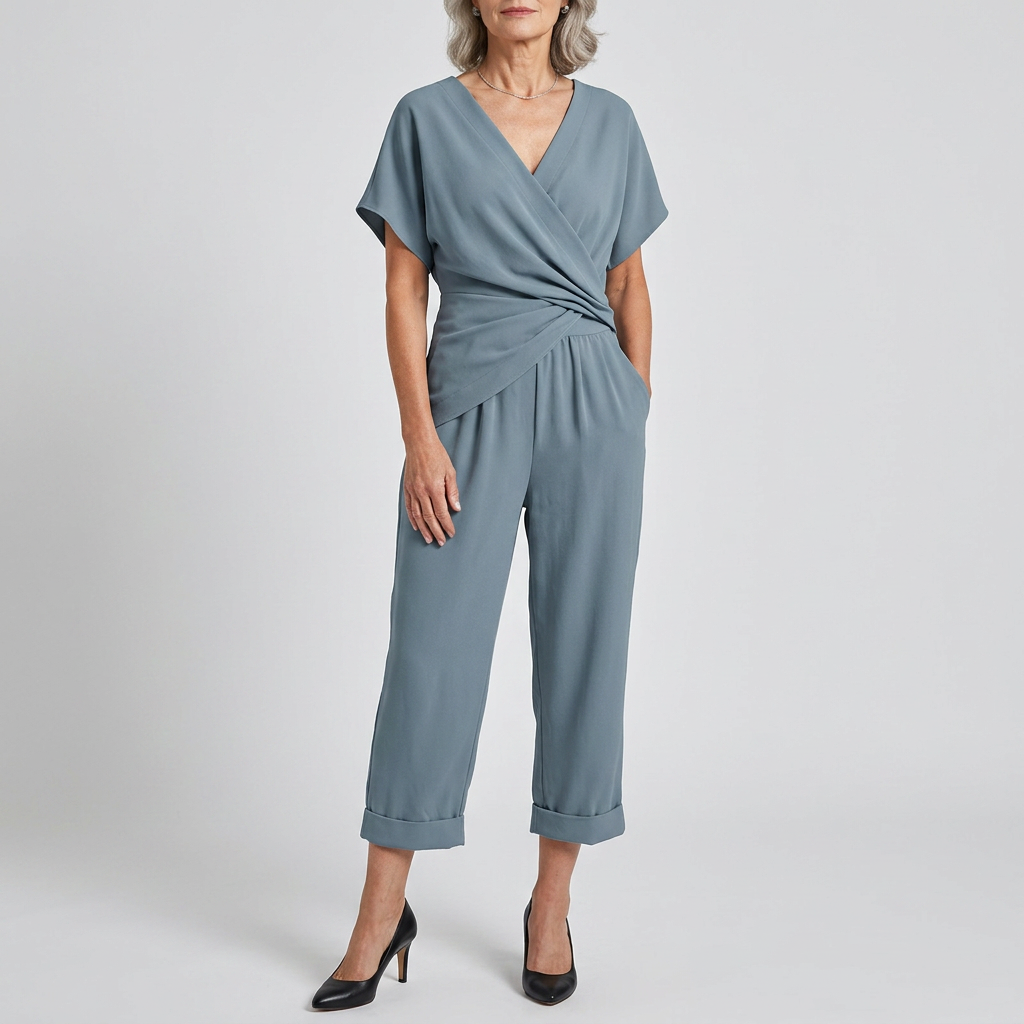 Elisa | Tuta Elegante con Scollo Incrociato