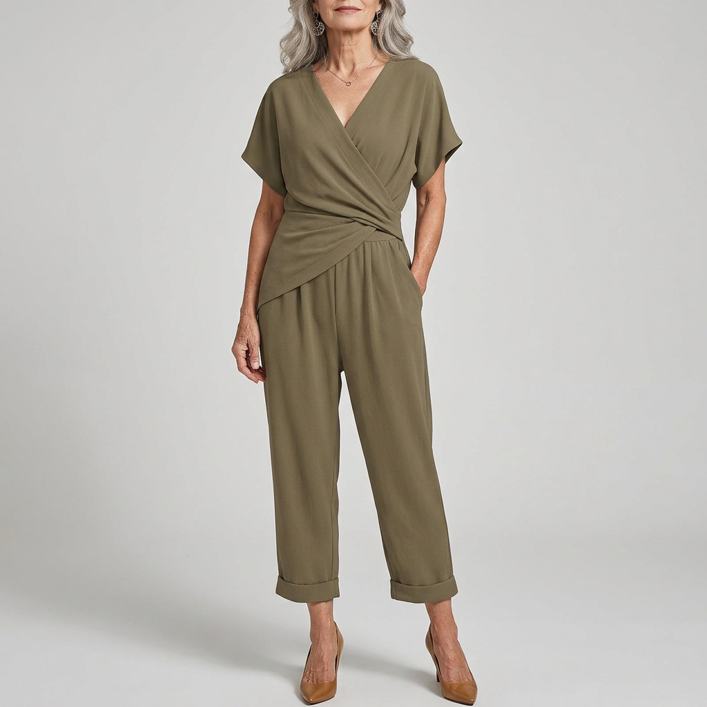 Elisa | Tuta Elegante con Scollo Incrociato