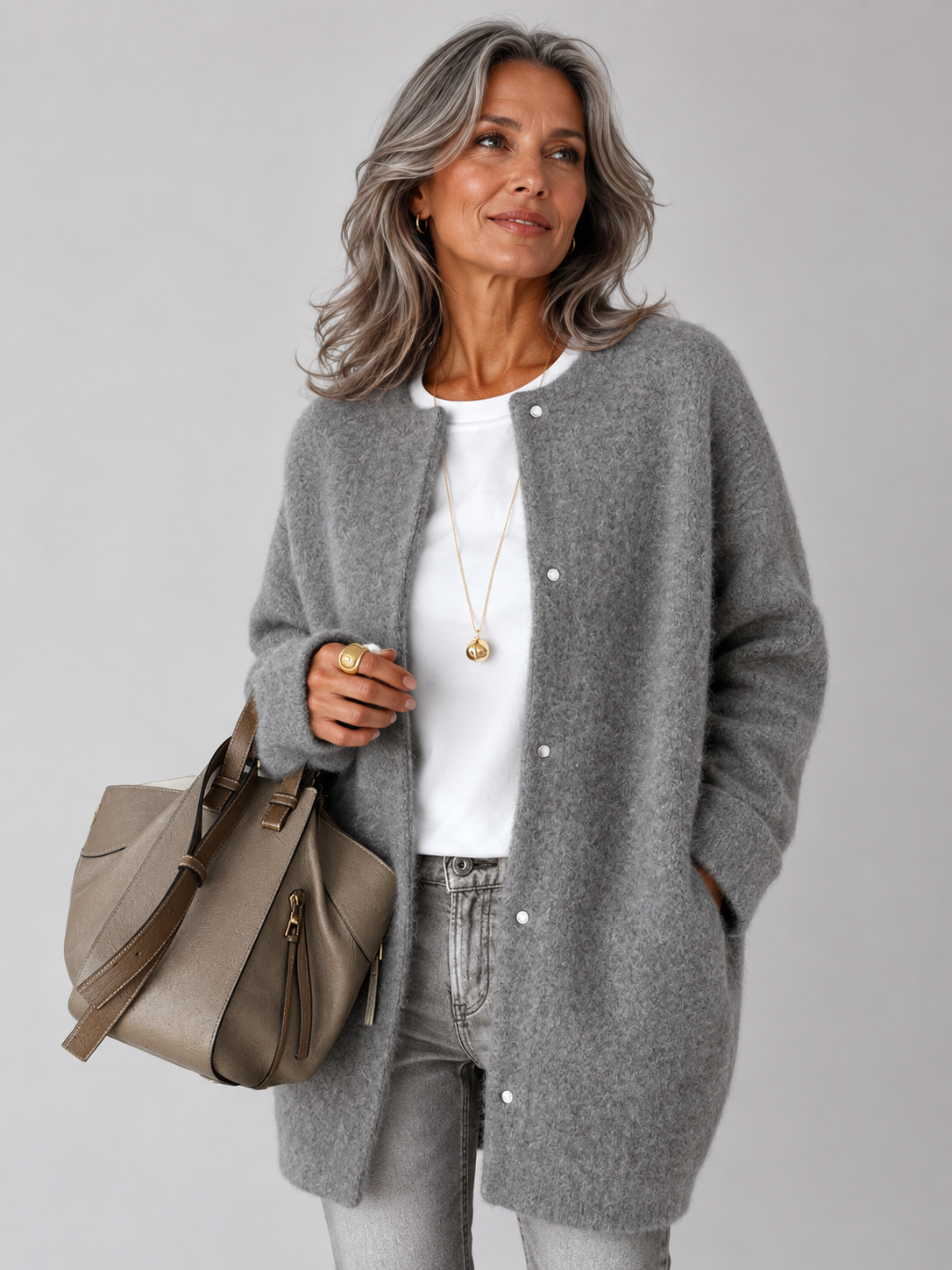 Mariane | Cardigan Lungo con Bottoni