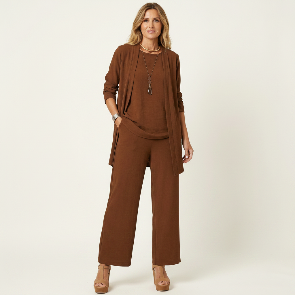 Clarissa | Completo Tre Pezzi con Pantaloni Ampi