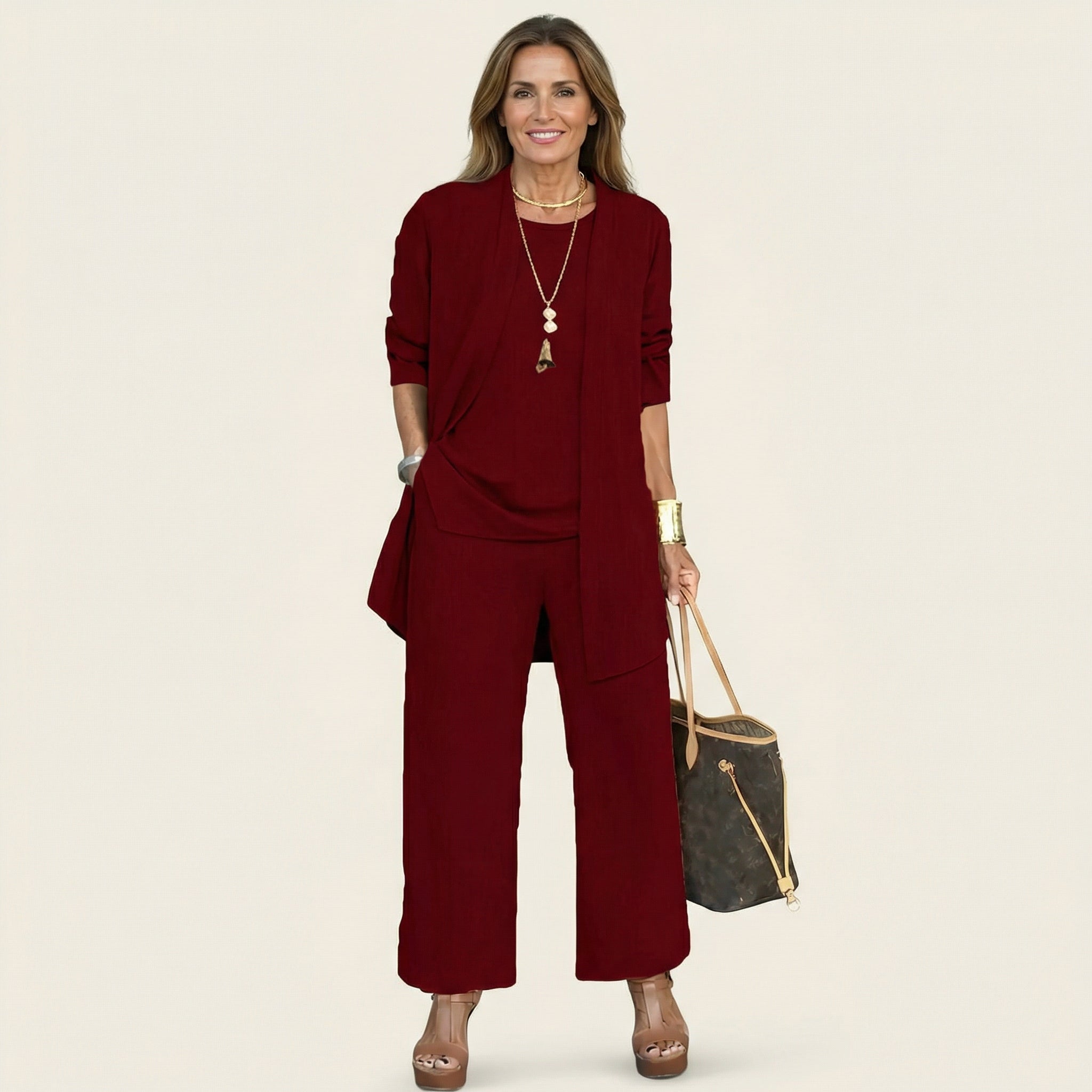 Clarissa | Completo Tre Pezzi con Pantaloni Ampi