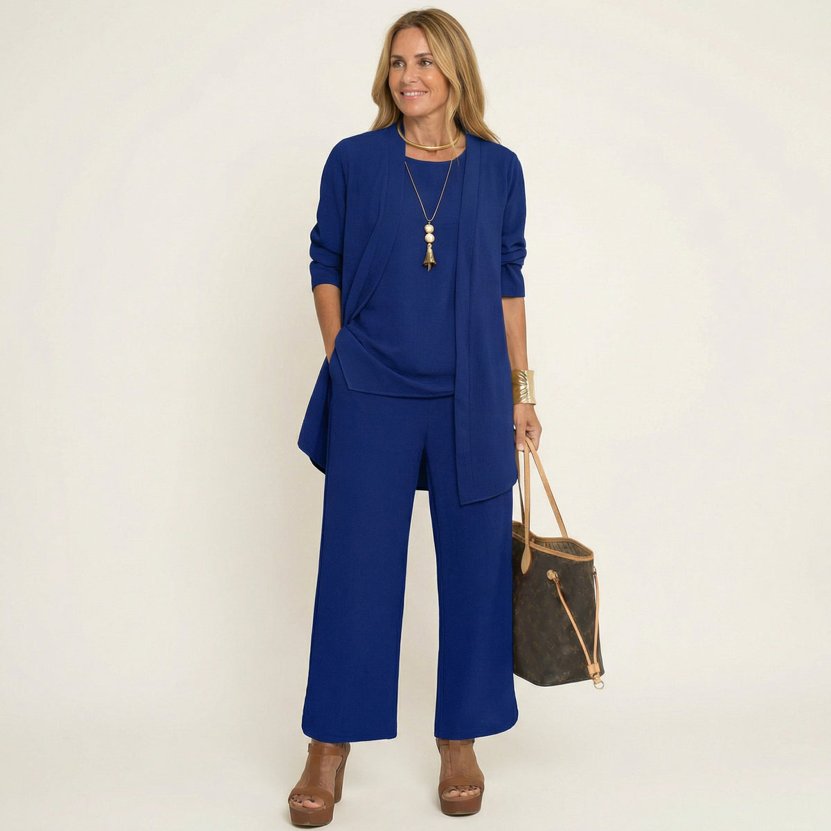 Clarissa | Completo Tre Pezzi con Pantaloni Ampi
