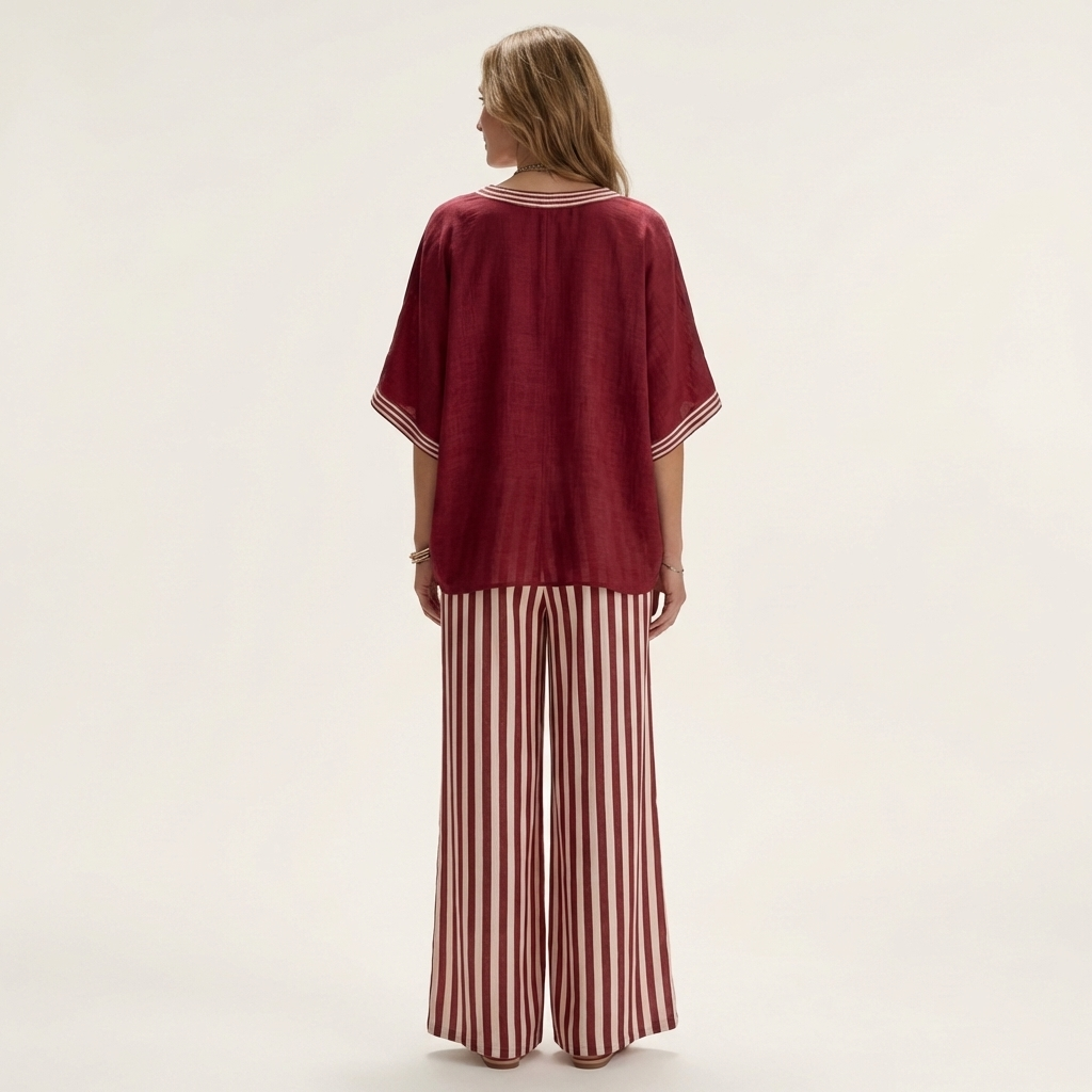 Gemma | Set Coordinato con Top e Pantaloni a Righe