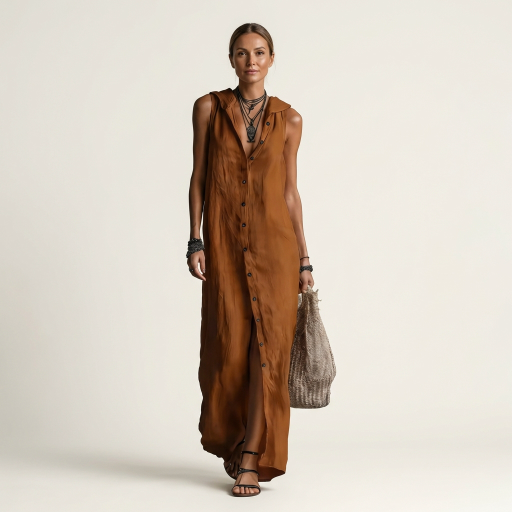 Paola | Abito Camicia Maxi Senza Maniche