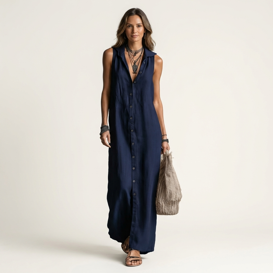 Paola | Abito Camicia Maxi Senza Maniche