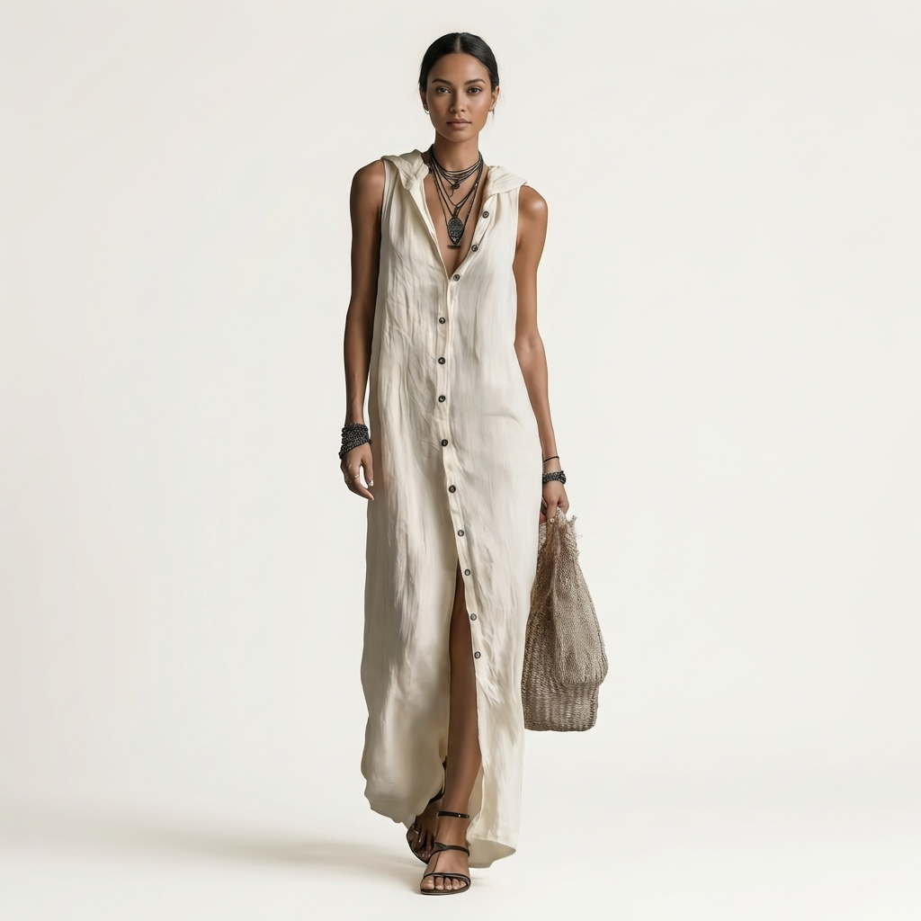 Paola | Abito Camicia Maxi Senza Maniche