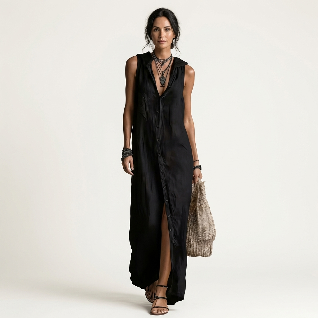 Paola | Abito Camicia Maxi Senza Maniche