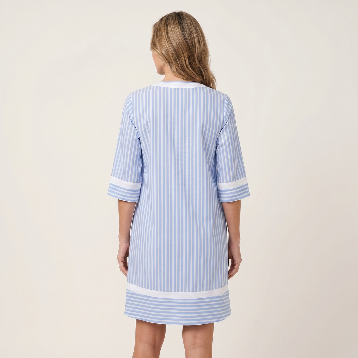 Immacolata | Abito Corto a Righe con Scollo a V