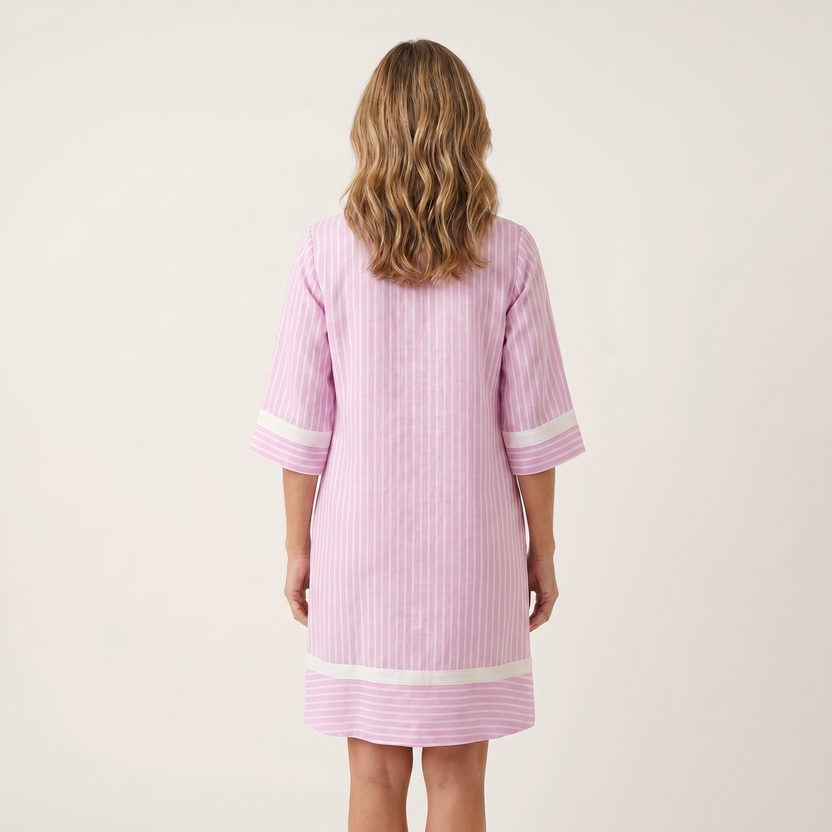 Immacolata | Abito Corto a Righe con Scollo a V