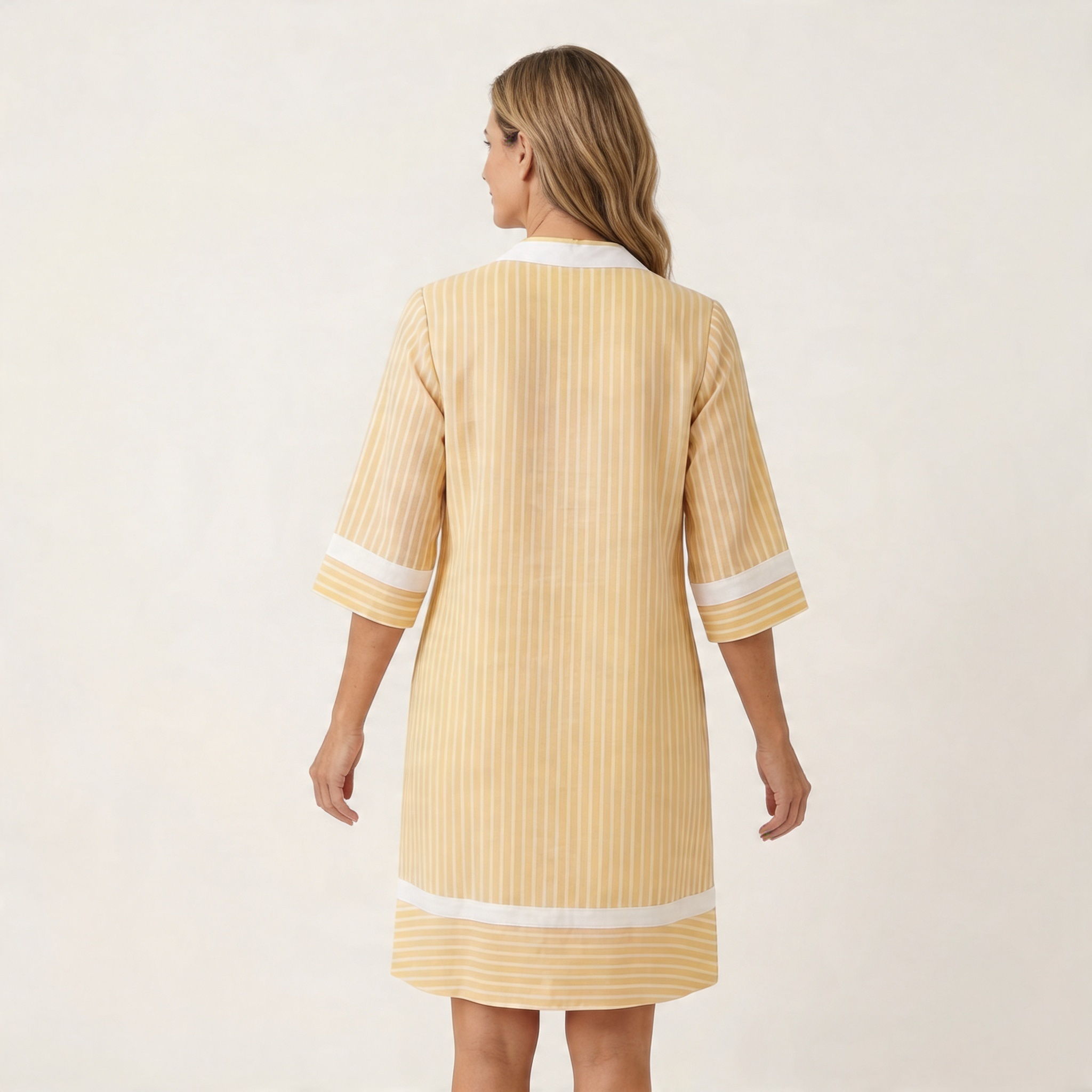 Immacolata | Abito Corto a Righe con Scollo a V
