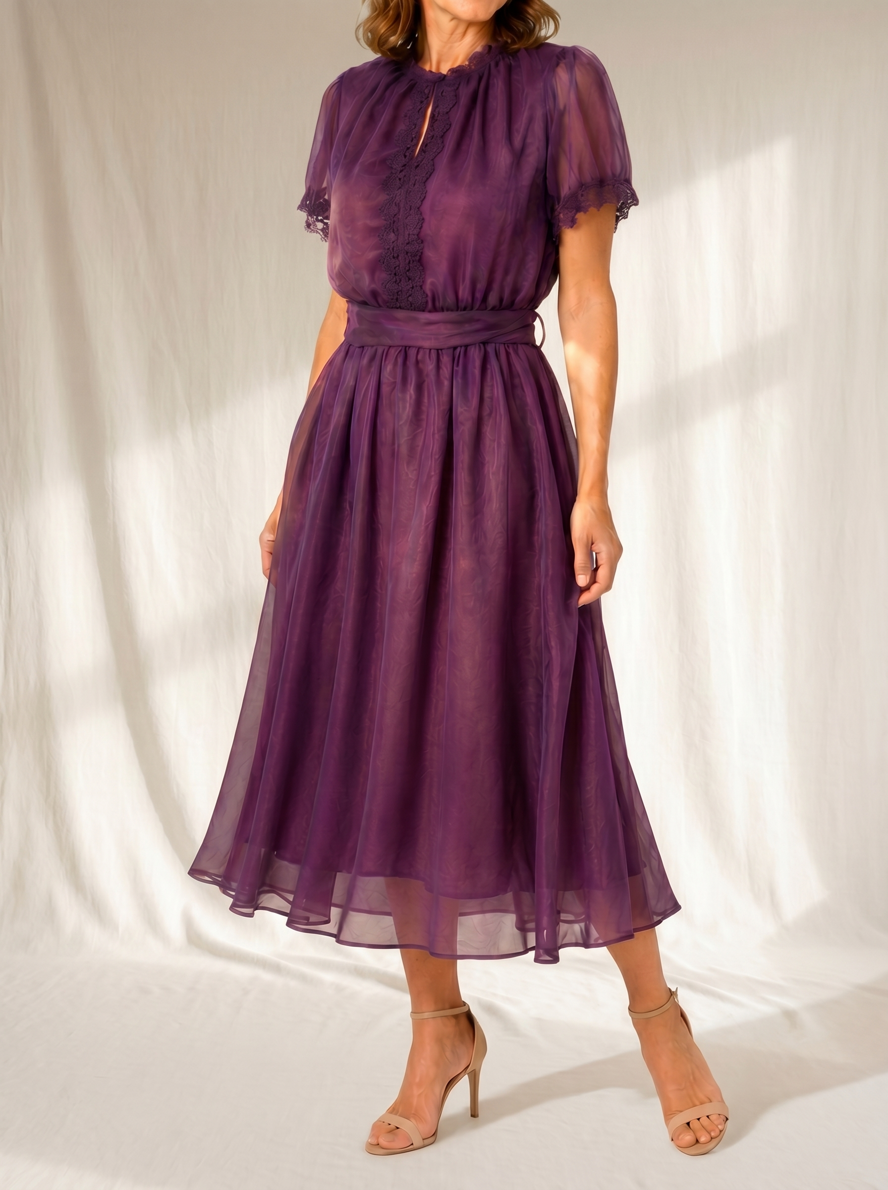 Giacomina | Abito Midi Elegante con Vita Definita