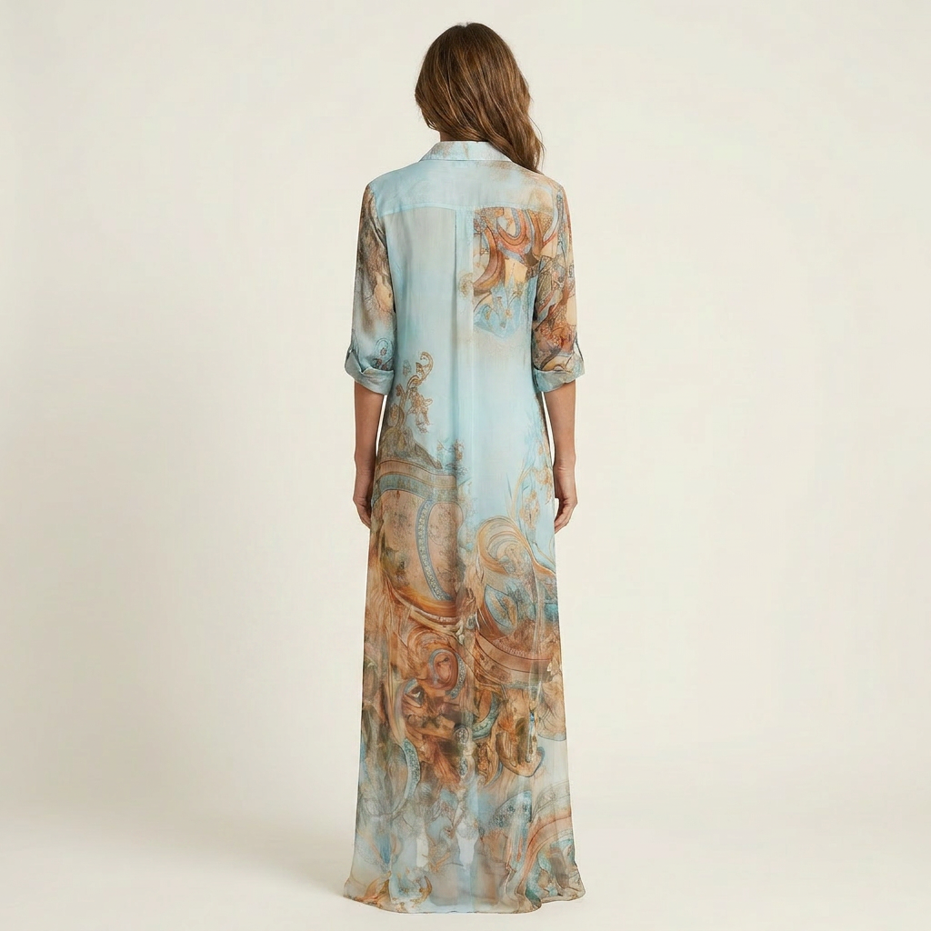 Arianna | Abito Maxi Fantasia Ornamentale