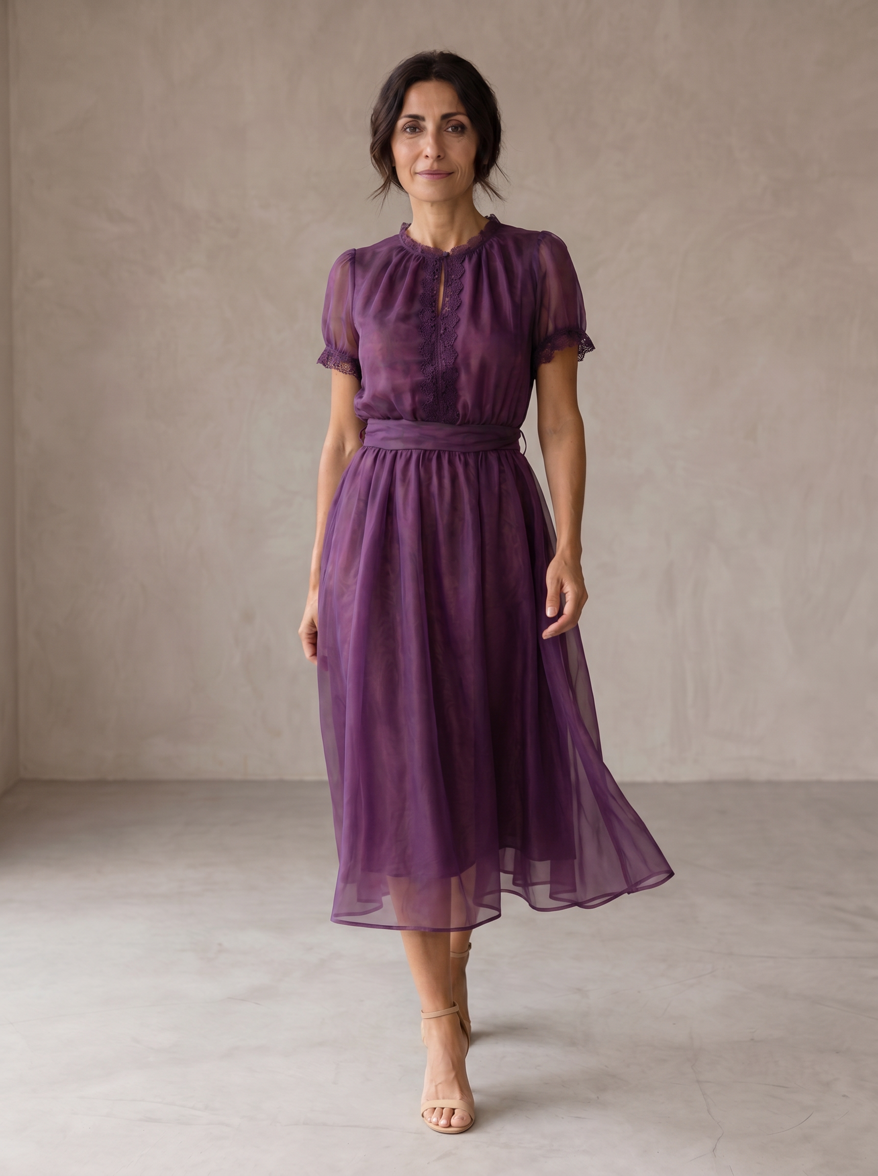 Giacomina | Abito Midi Elegante con Vita Definita