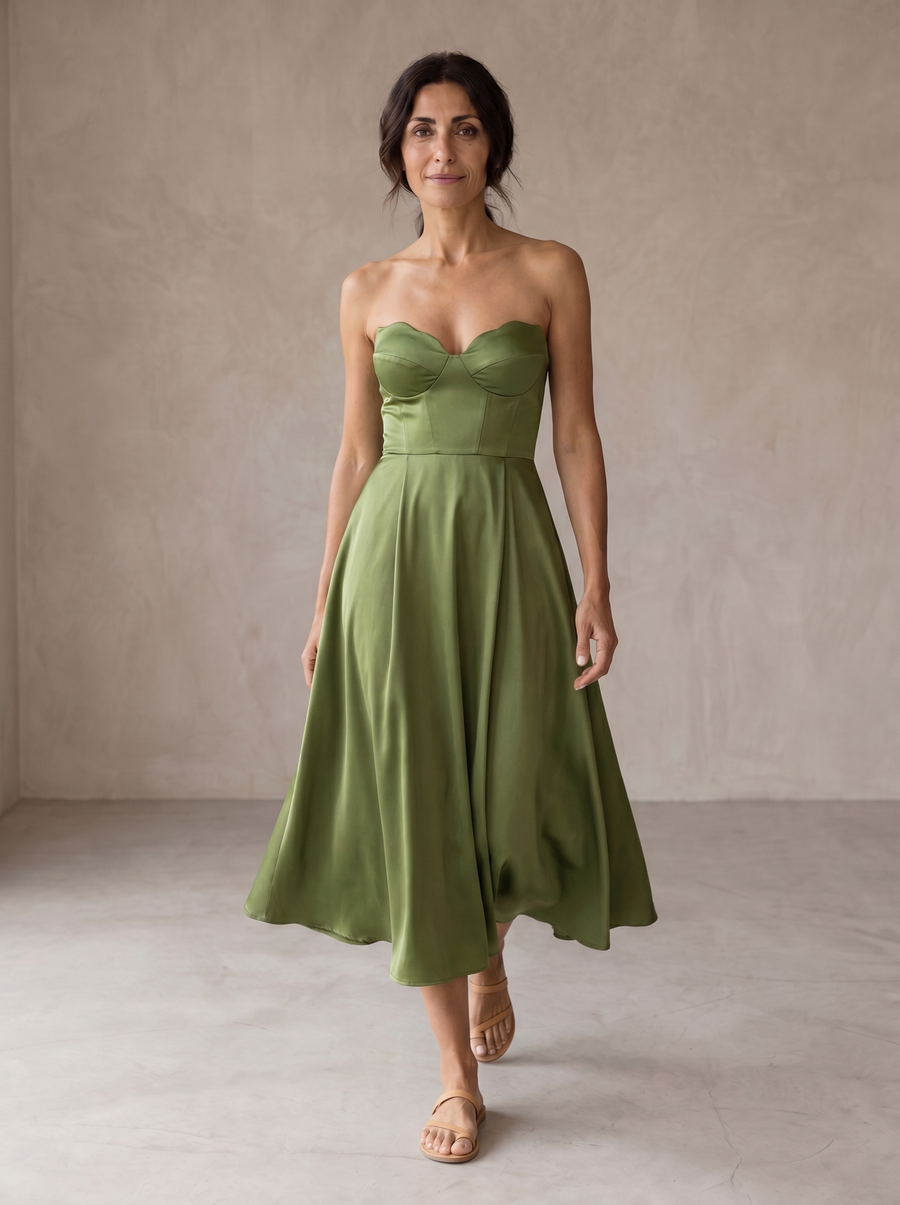Sebastiana | Abito Midi Senza Spalline