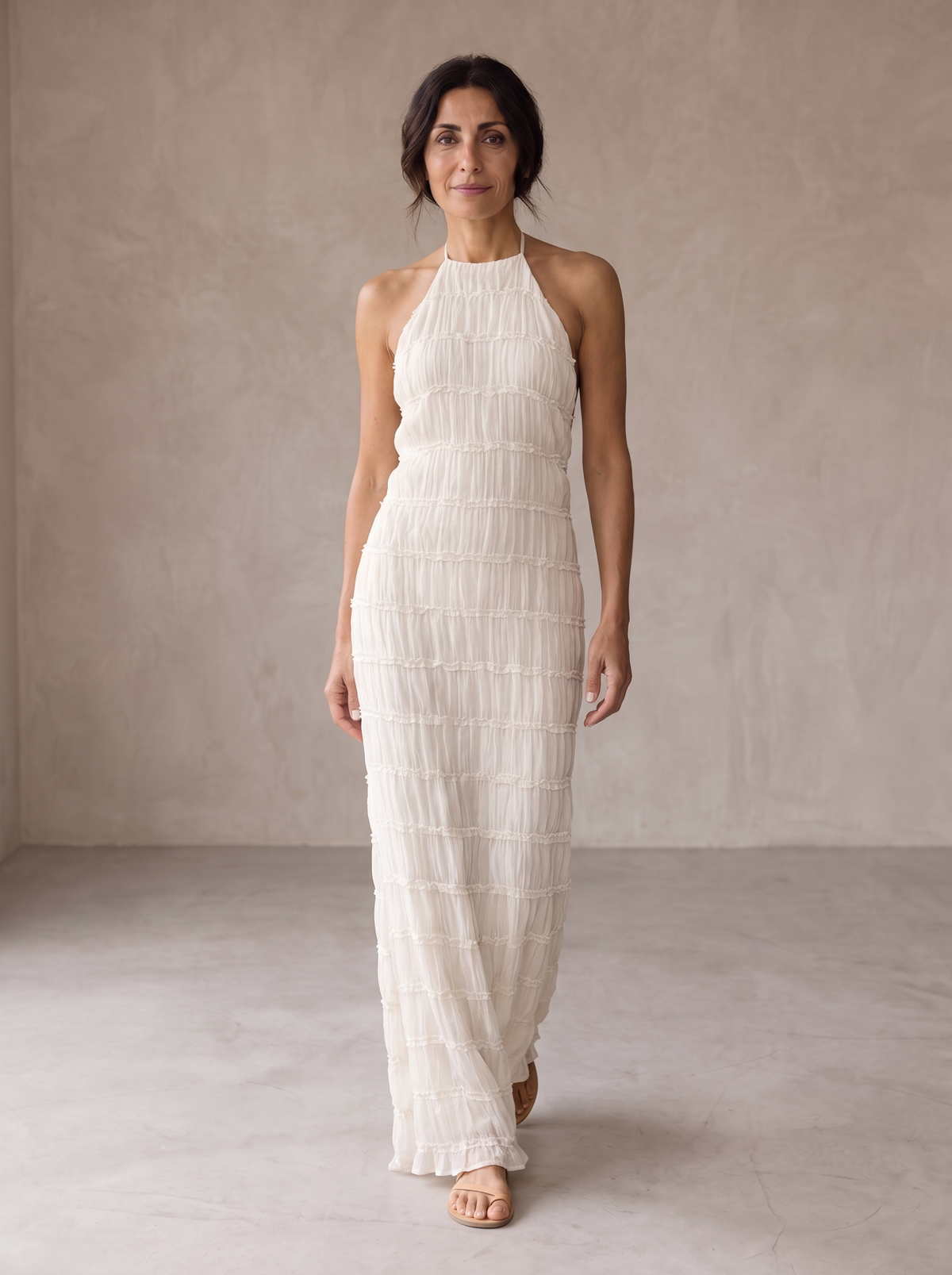Vezia | Abito Lungo Halter con Volant