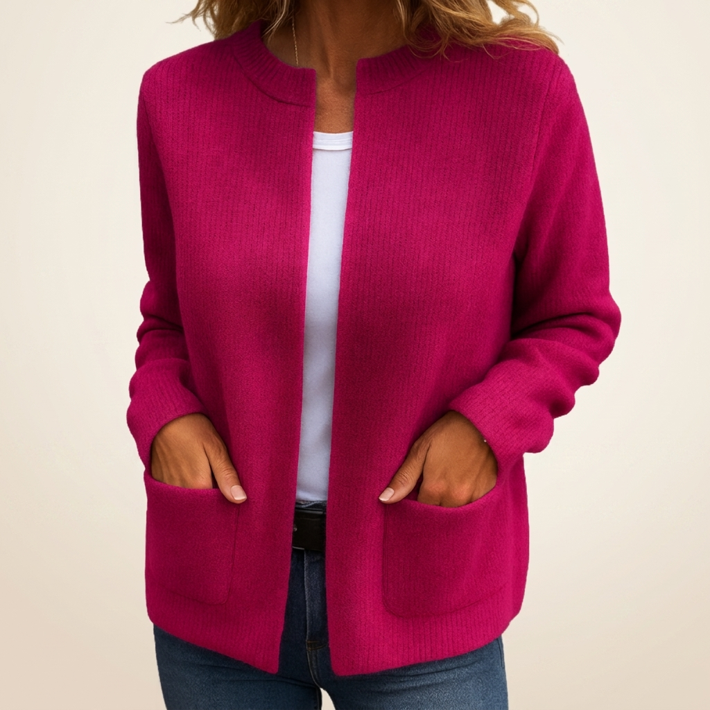 Gela | Cardigan con Zip e Tasche