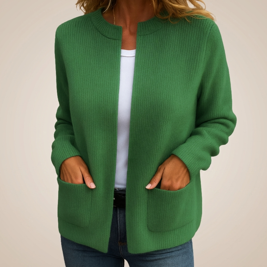 Gela | Cardigan con Zip e Tasche