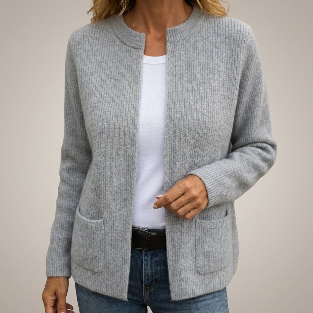 Gela | Cardigan con Zip e Tasche
