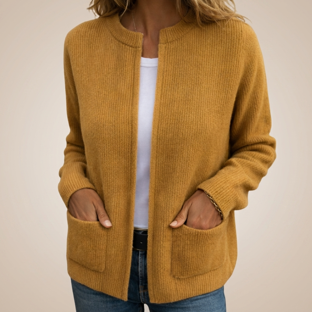 Gela | Cardigan con Zip e Tasche