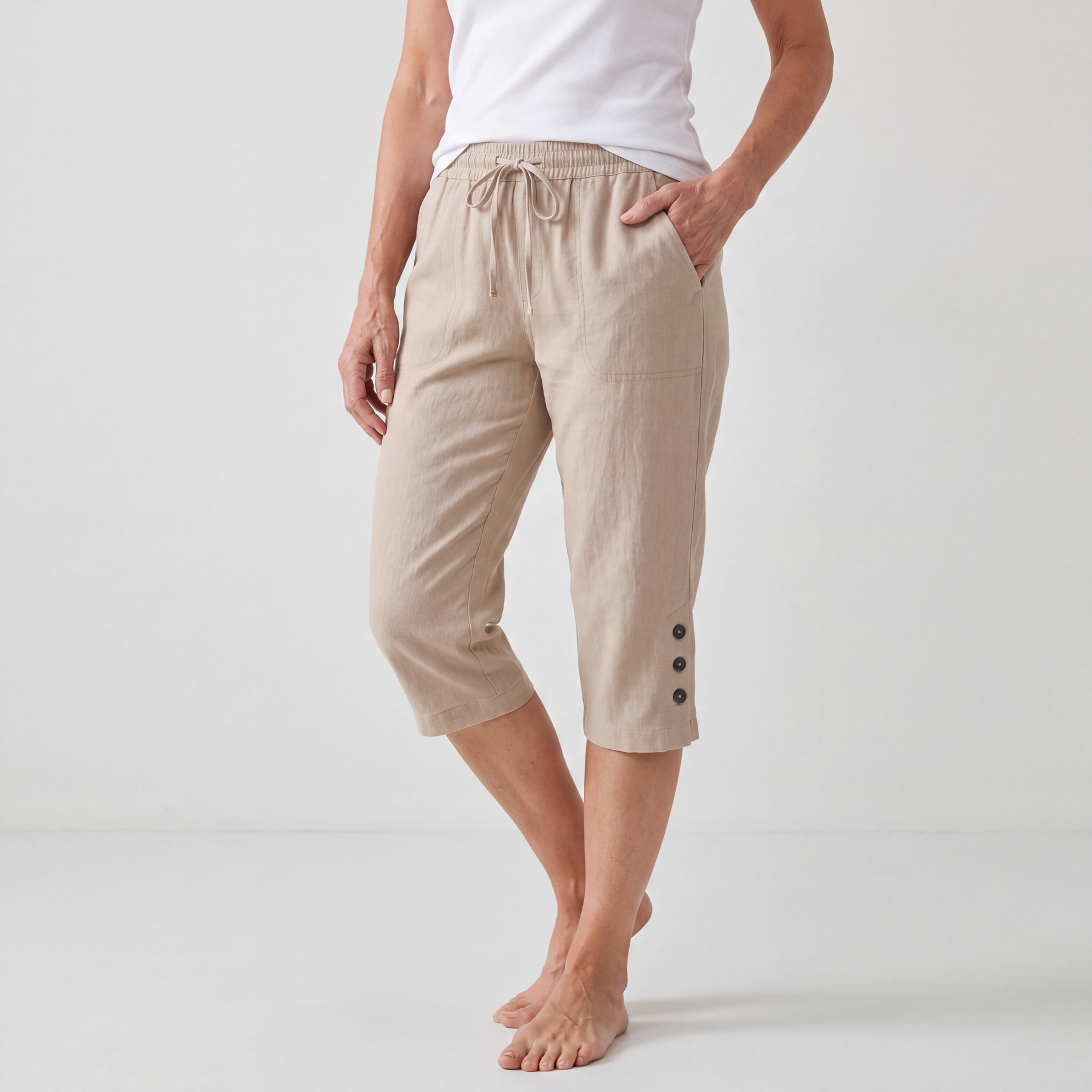 Jesse | Pantaloni Capri con Vita Regolabile